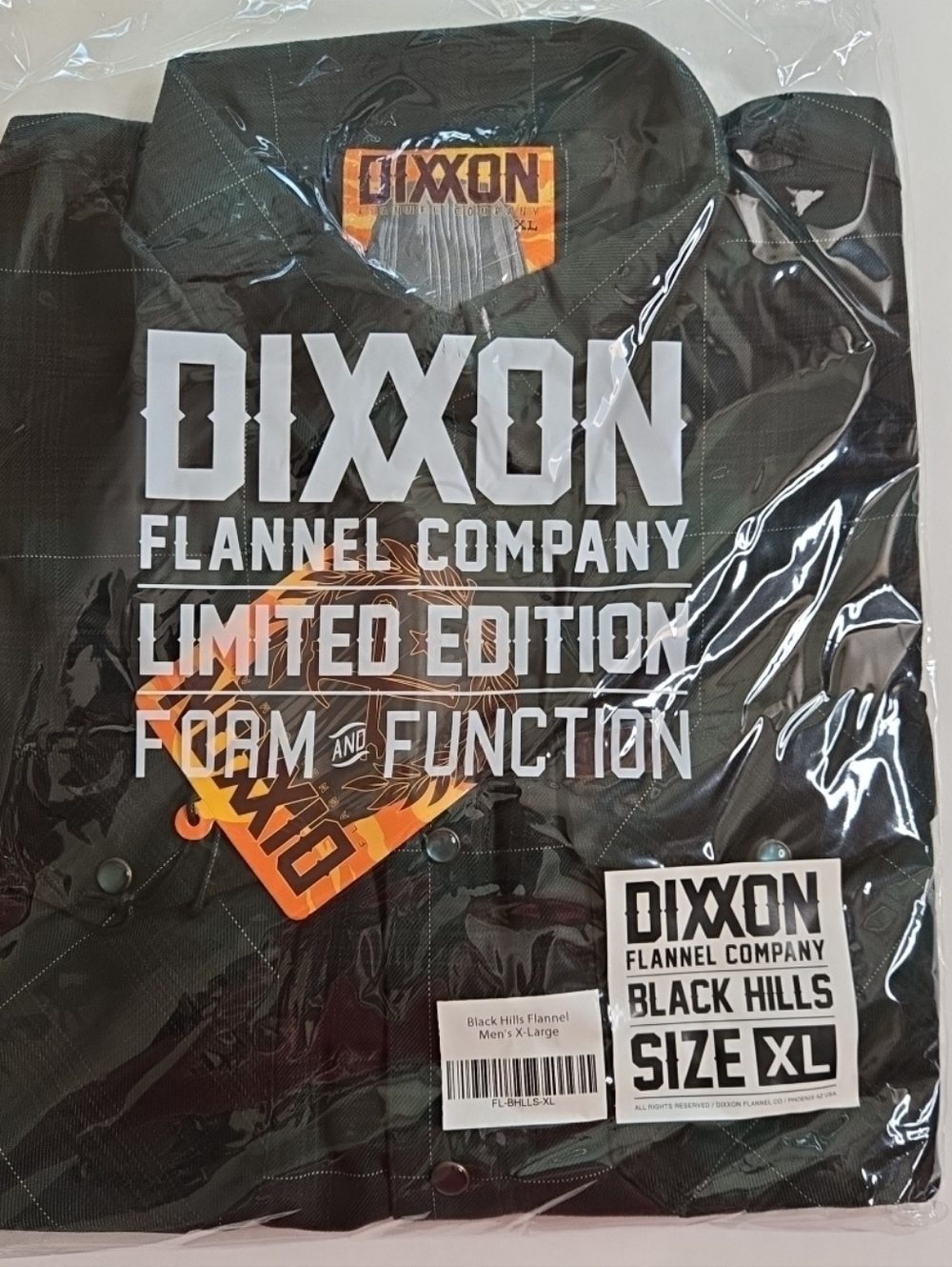 Dixxon Flannel Co Mens 2XL XXL Black Hills Flannel Pearl Snaps Green Black